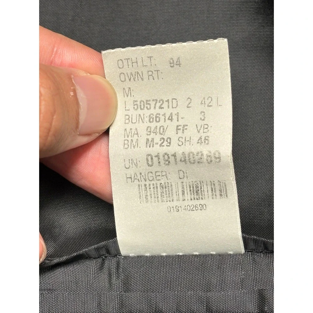 Ralph Lauren Mens 42L Wool Cashmere Glen Plaid Blazer Blue Grey Made in Canada